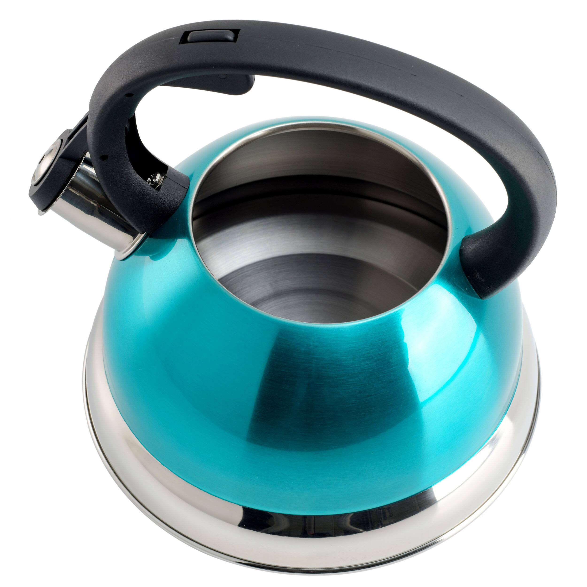 Alt View 3. Mr. Coffee - Mr. Coffee Flintshire 1.75 Quart Whistling Stovetop Tea Kettle in Turquoise - Blue.