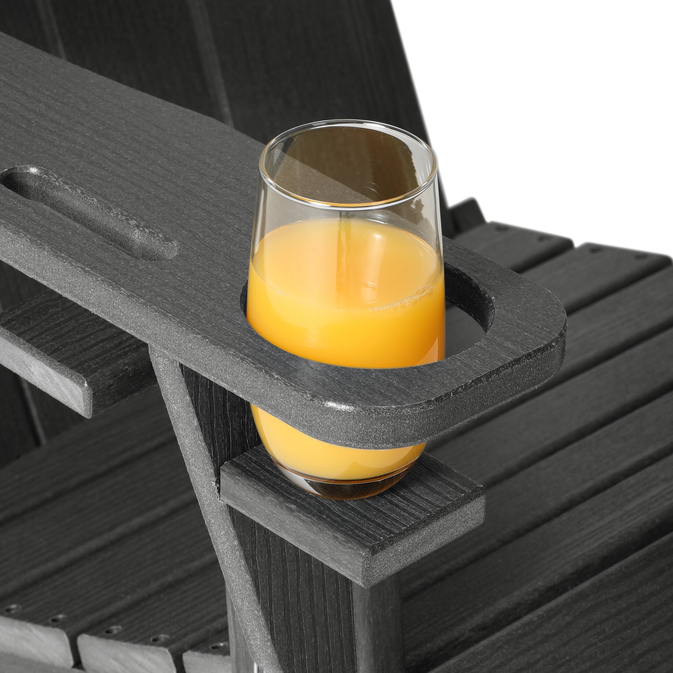 Alt View 4. WestinTrends - WestinTrends Nantucket Outdoor Patio HDPE Resin Adirondack Chair With Cup Holder and Phone Holder - Gray.