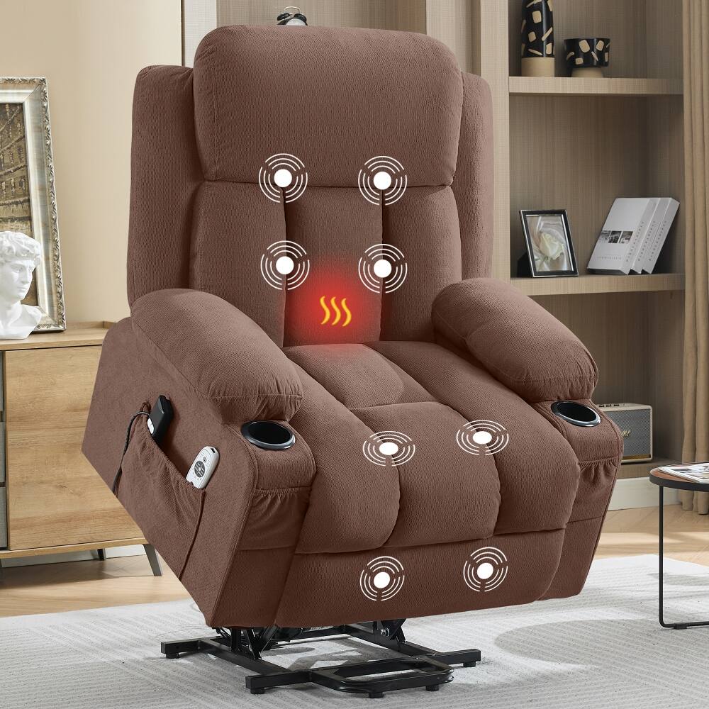 Alt View 6. Ropilly - Ropilly Power Lift Recliner Chair, Electric Massage Chair for Elderly with Heat, Brown - Brown.
