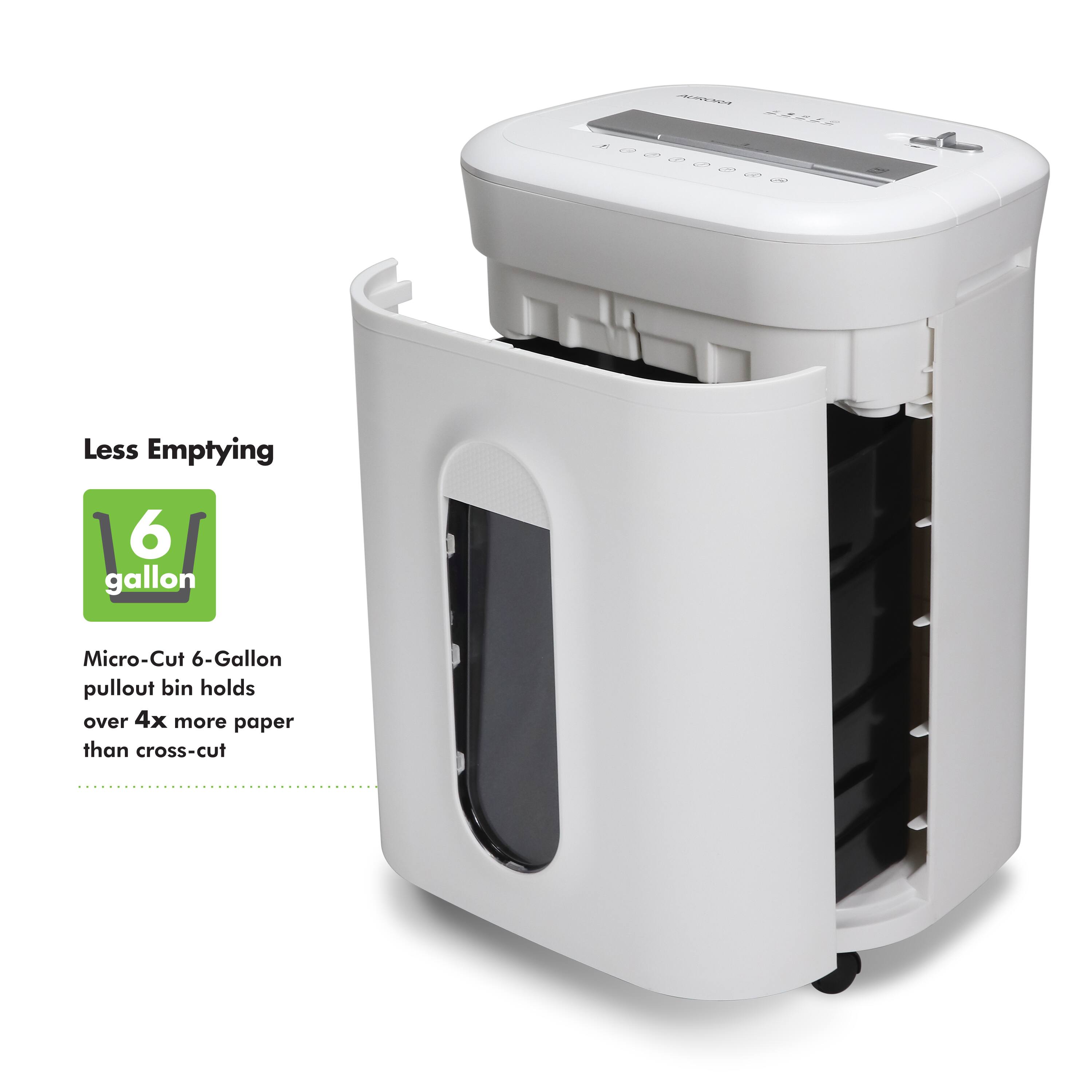 C 2224 Less Emptying 16! 6 gallon Micro-Cut 6-Gallon pullout bin holds over 4x more paper than cross-cut