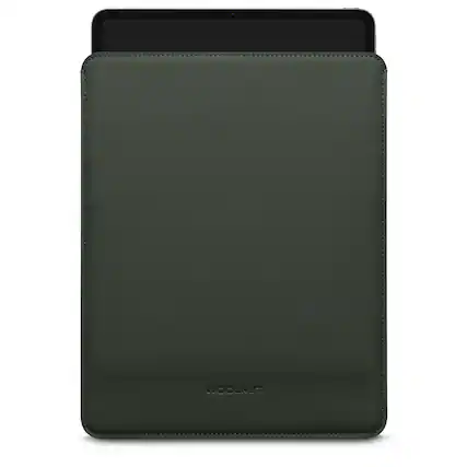 Front. Woolnut - Woolnut Coated PU Sleeve for 12.9-inch iPad Pro - Green - Green.