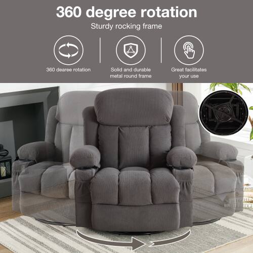 360 degree rotation  
Sturdy rocking frame  
Solid and durable metal round frame  
Great facilitates your use