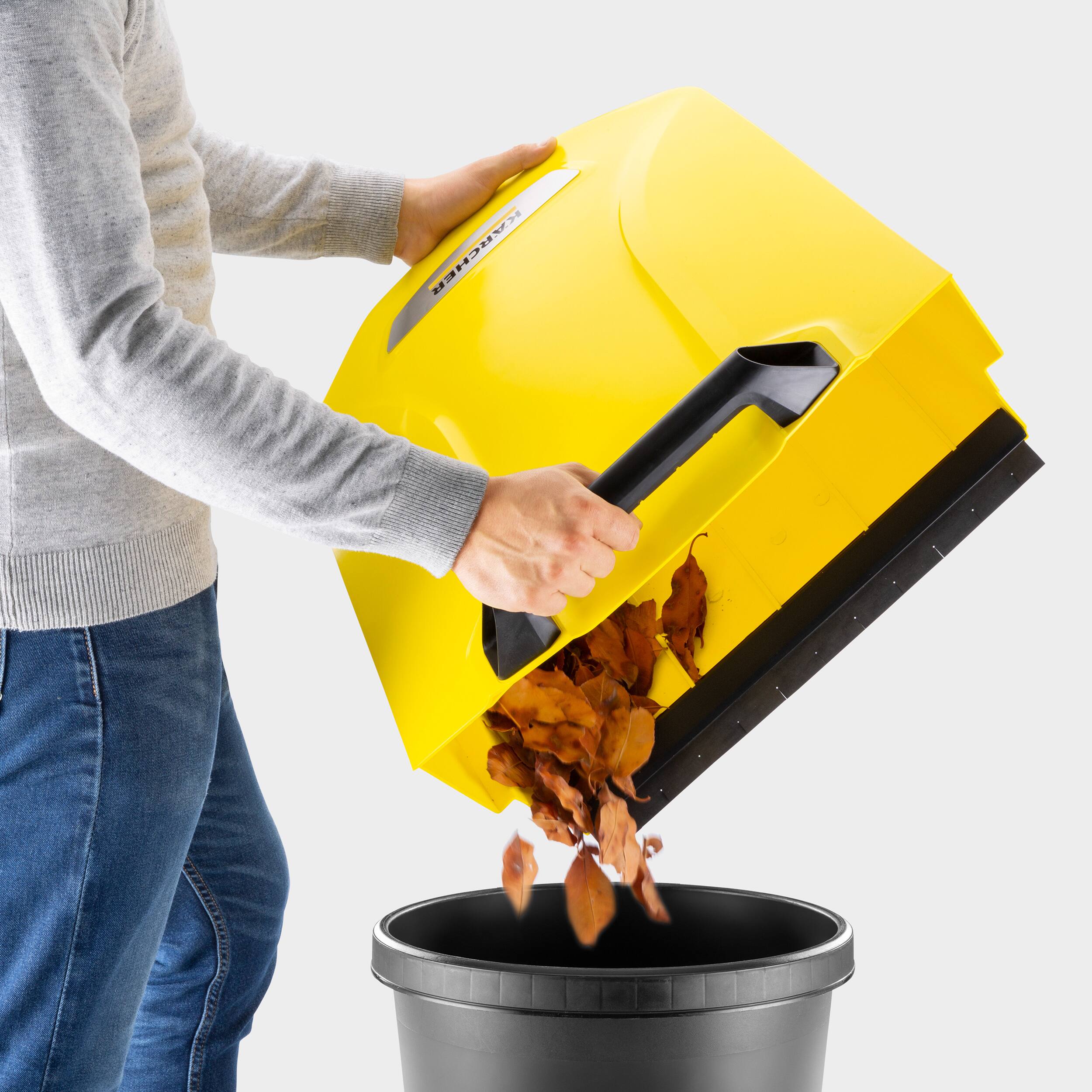 Angle. Karcher - S 6 Twin Outdoor Push Sweeper, 10 Gallon, Walk-Behind Street Sweeper.