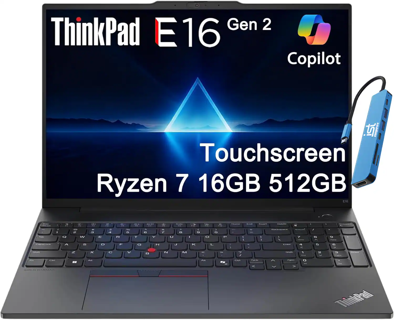 Lenovo - ThinkPad E16 Gen 2 16" FHD+ Touch Screen Laptop - AMD Ryzen 7 with 16GB Memory - 512GB SSD - Windows 11 Pro - Black