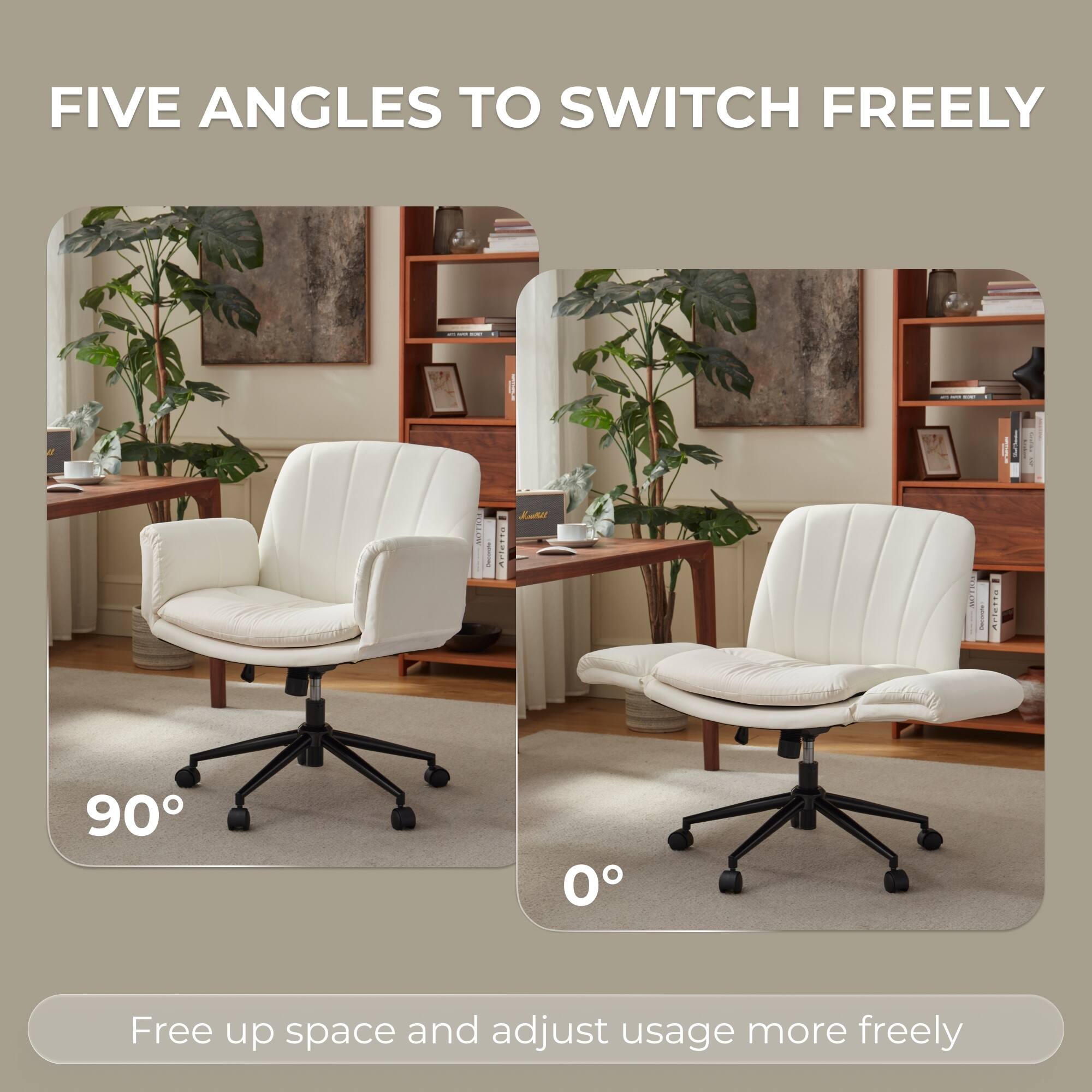 FIVE ANGLES TO SWITCH FREELY

90°

0°

Free up space and adjust usage more freely