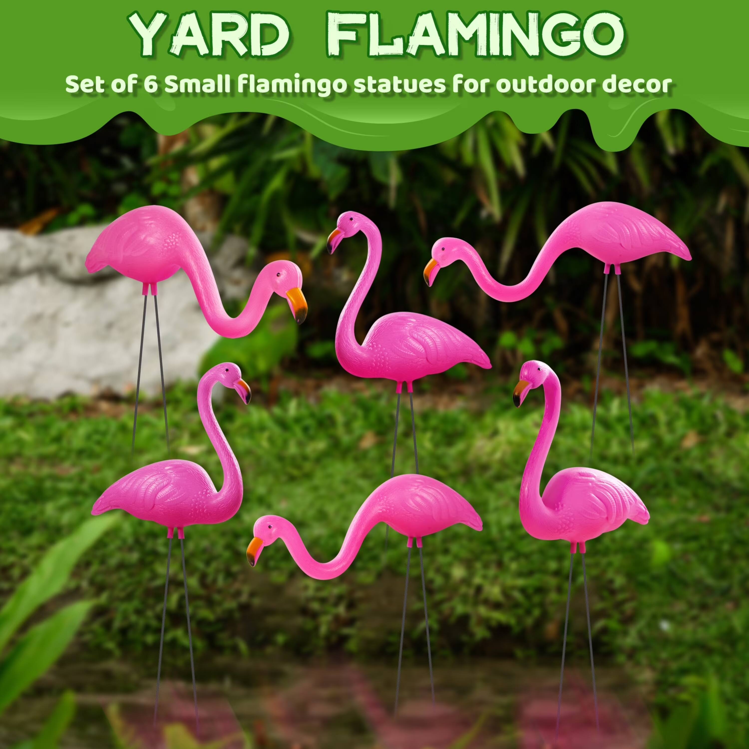 YARD FLAMINGO  
Set of 6 Small flamingo statues for outdoor decor