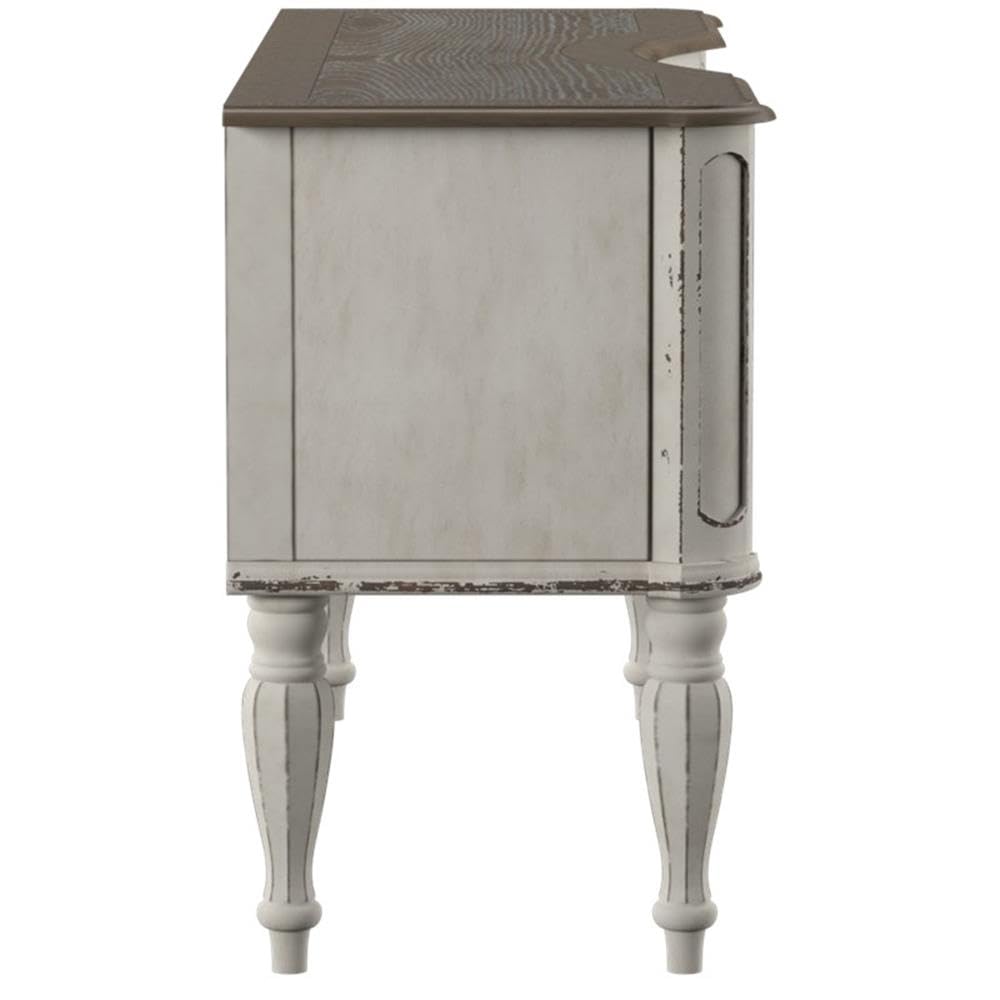 Back. Liberty Furniture Industries - Magnolia Manor Vanity Desk in Antique White - White.