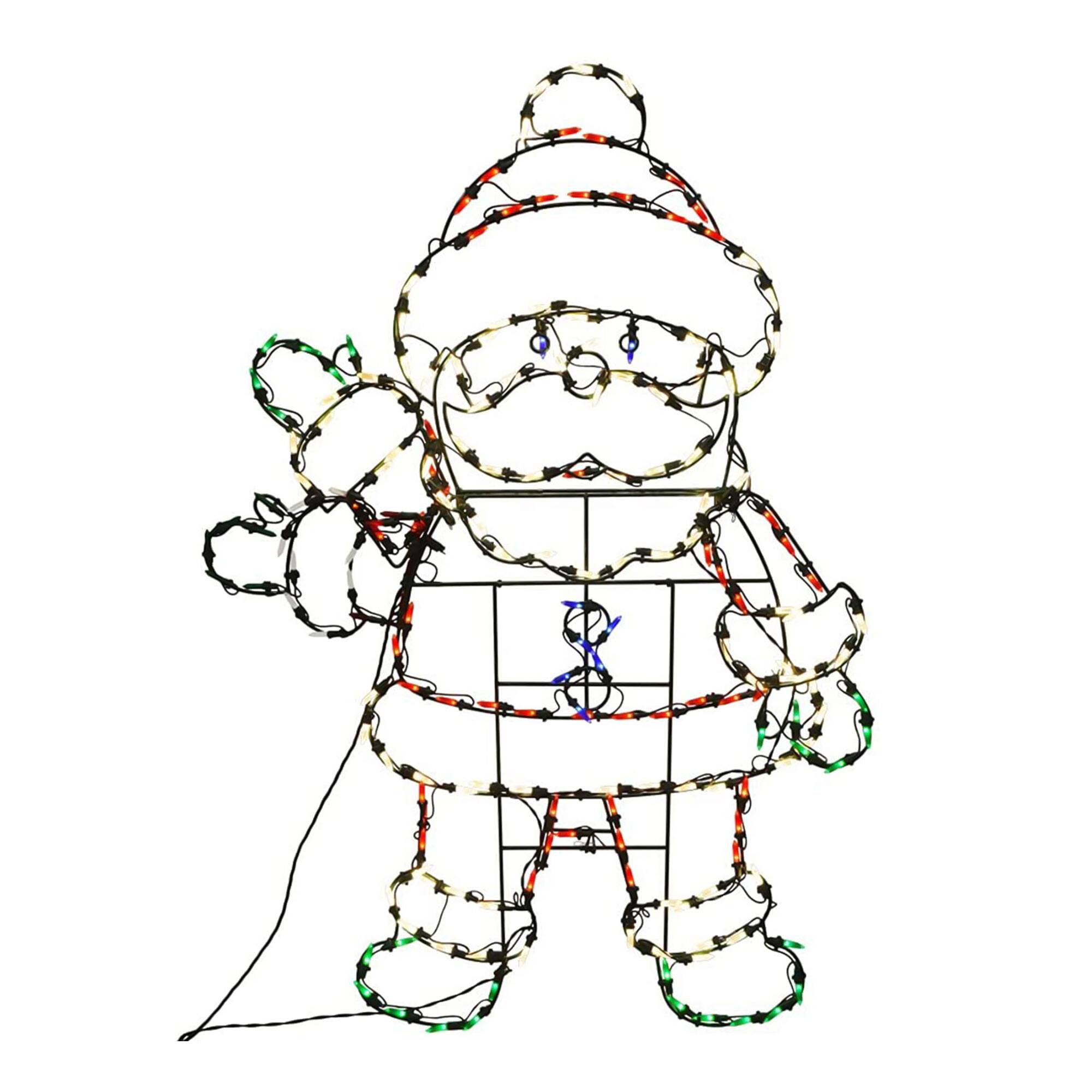 Alt View 3. ProductWorks - ProductWorks Pro Line Animated Christmas Display Set w/ 60" Snowman & 48" Santa - Multicolor.