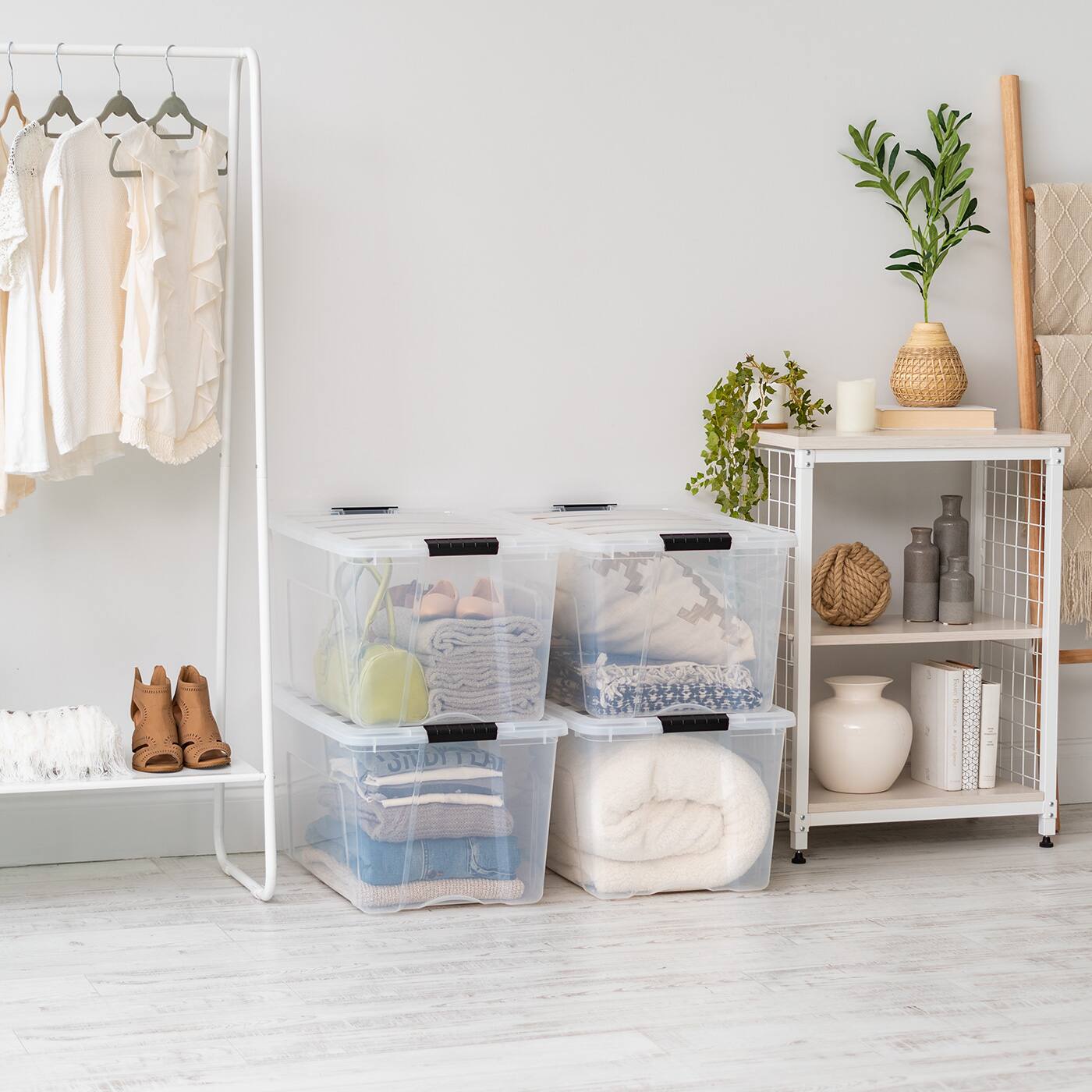 Alt View 10. IRIS USA - IRIS 72qt Plastic Storage Bins with Lids and Secure Latching Buckles.