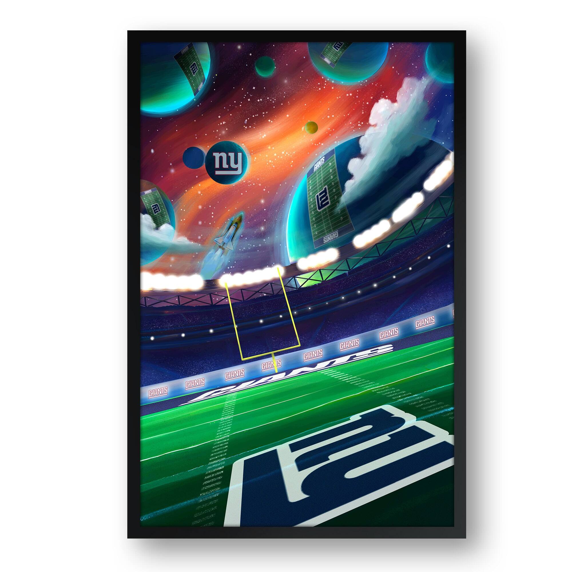 New York Giants Galaxy Print Framed Art
