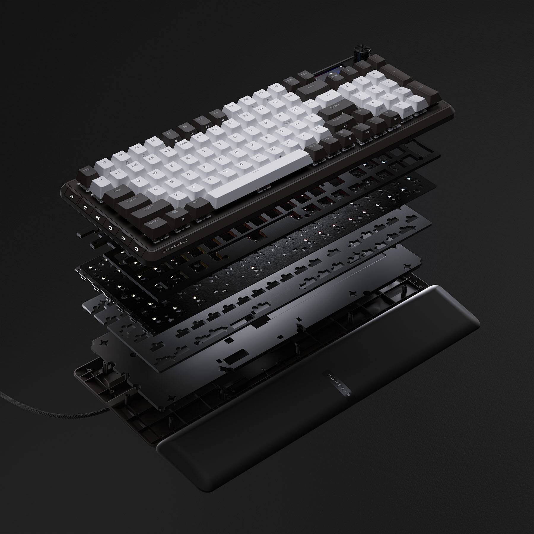 Alt View 26. CORSAIR - VANGUARD 96 RGB Wired MLX Quantum Linear Mechanical Switch 96% Gaming Keyboard with FlashTap SOCD - Dual Tone.