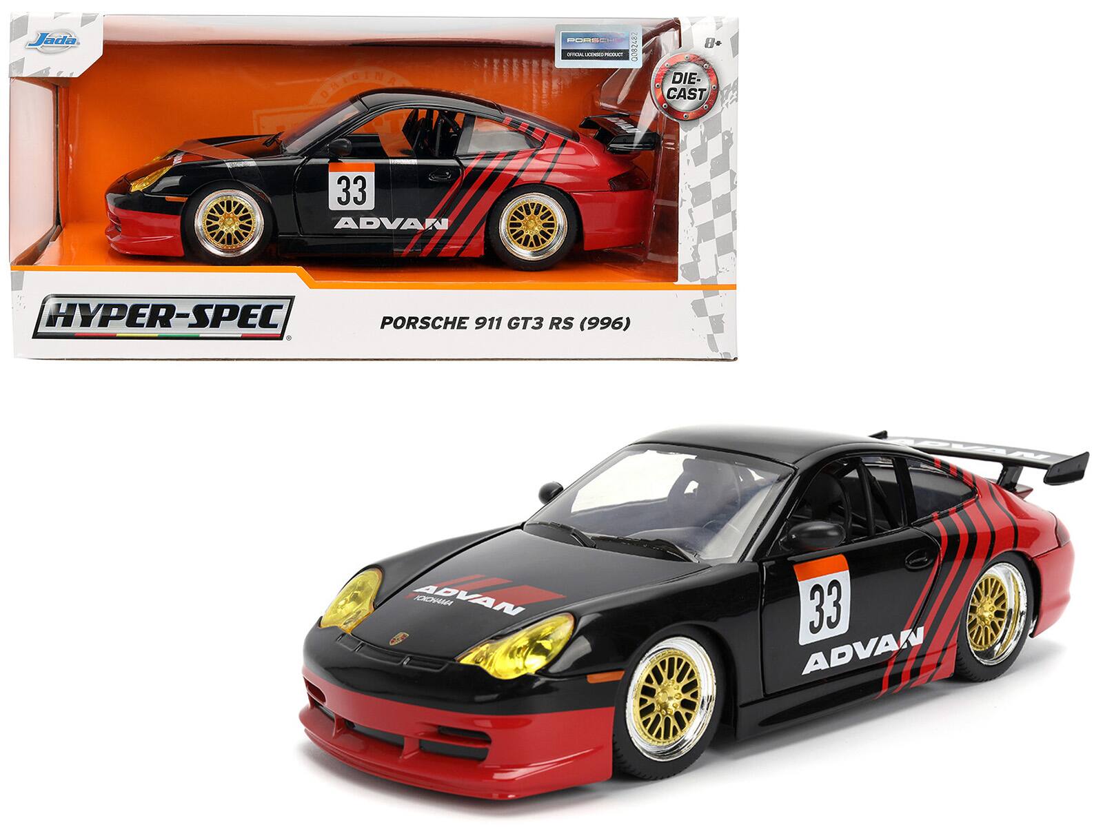 "Porsche 911 GT3 RS (996) #33 ""ADVAN"" Black and Red ""Hyper-Spec"" Series 1/24 Diecast Model Car by Jada - Multicolor" price history on PriceWatchPro