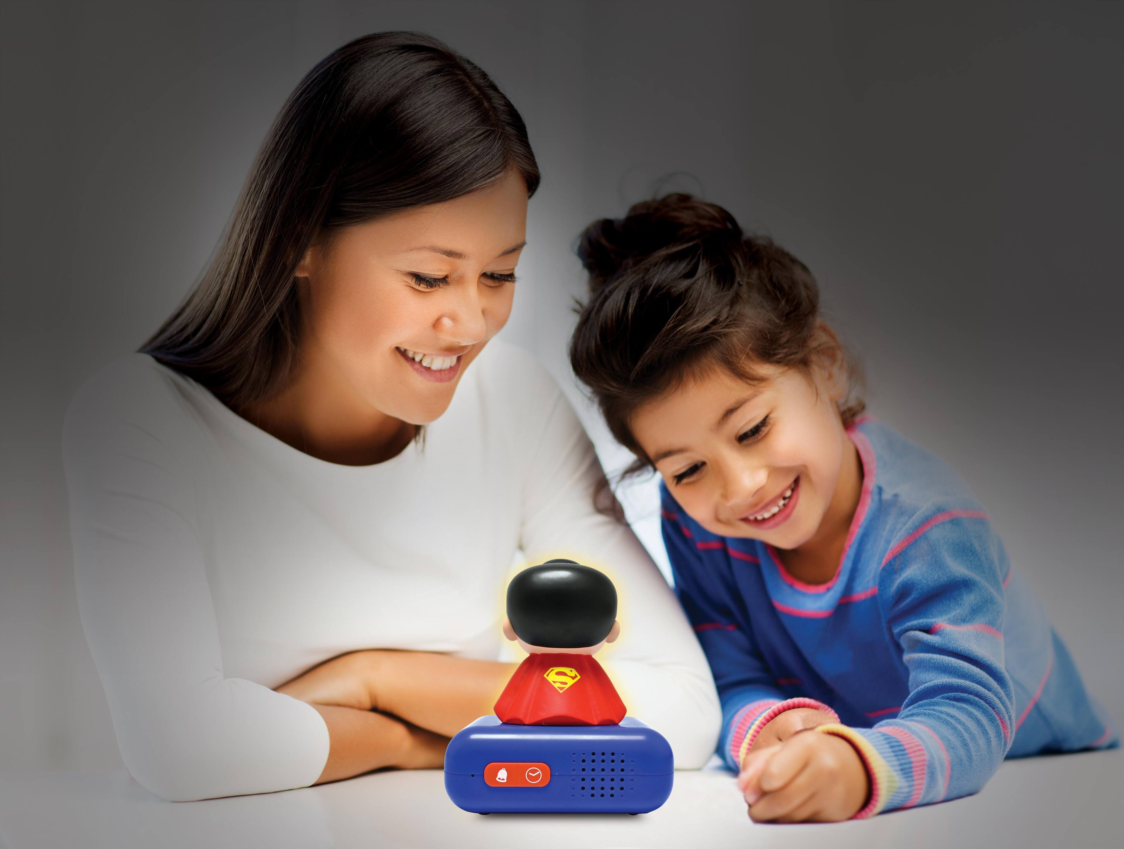 Alt View 3. Lexibook - Superman Night Light Alarm Clock with Sounds - BLUE.