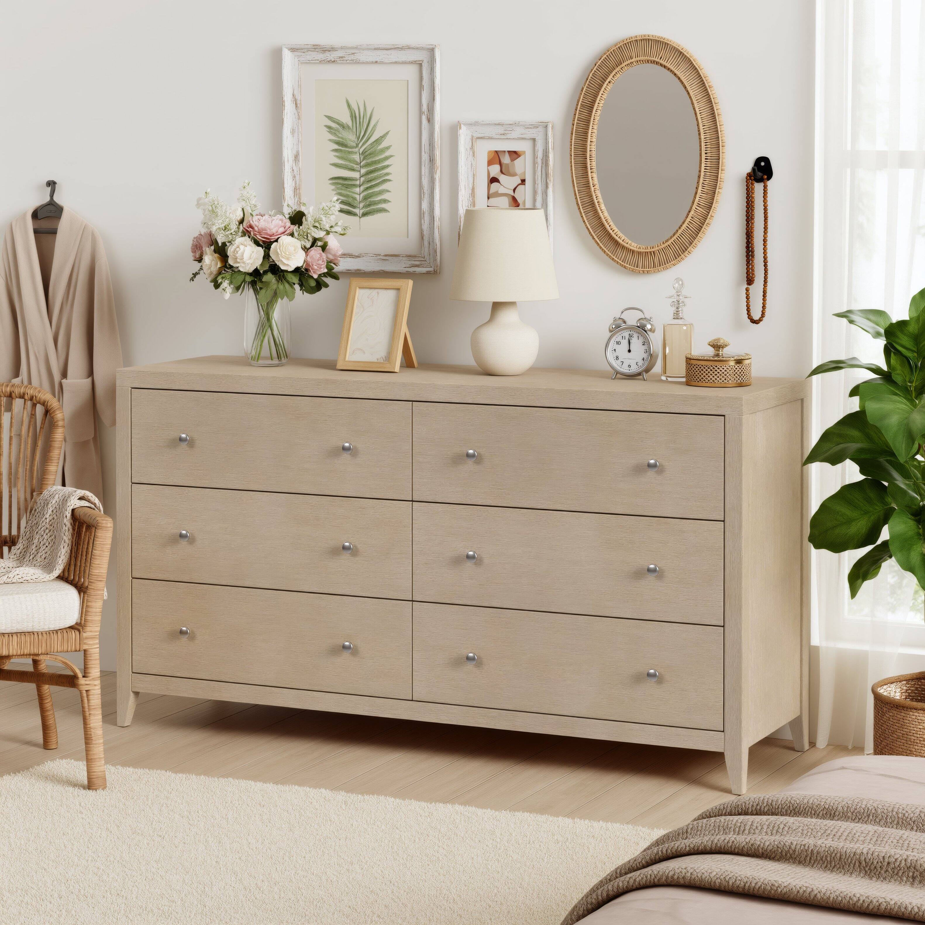 Alt View 1. Butler Specialty - Dana 60 in. W Rectangular Wood 6 Drawer Dresser - Taupe.