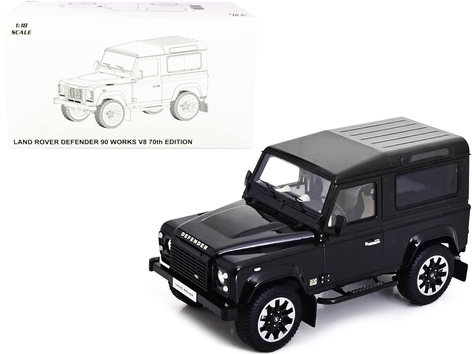 "Land Rover Defender 90 Works V8 Black ""70th Edition"" 1/18 Diecast Model Car by LCD Models" price history on PriceWatchPro