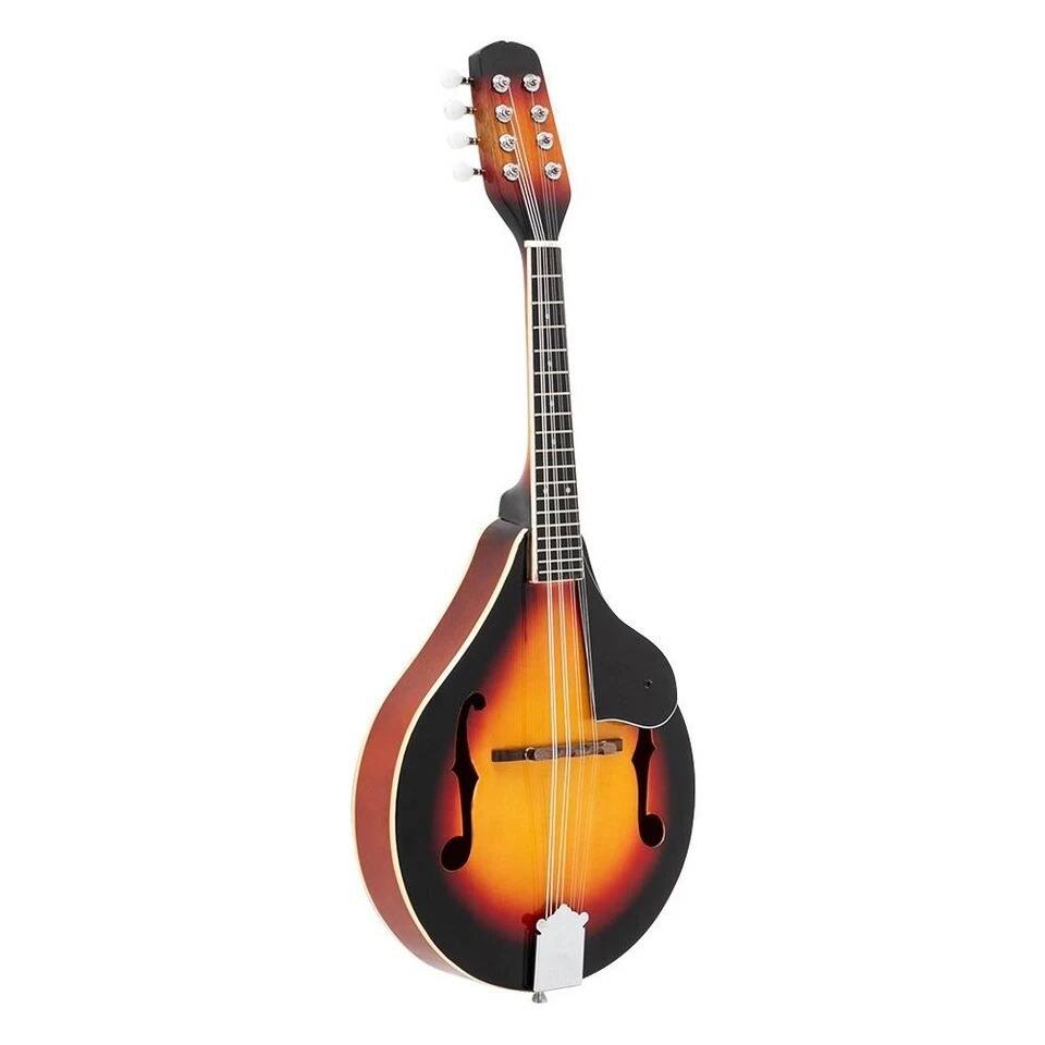 Left. Home Collection - 8 String Mandolin Bundle with Tuner Strings Gig Bag Picks and Carrying Bag - KTX-MNDL8B.