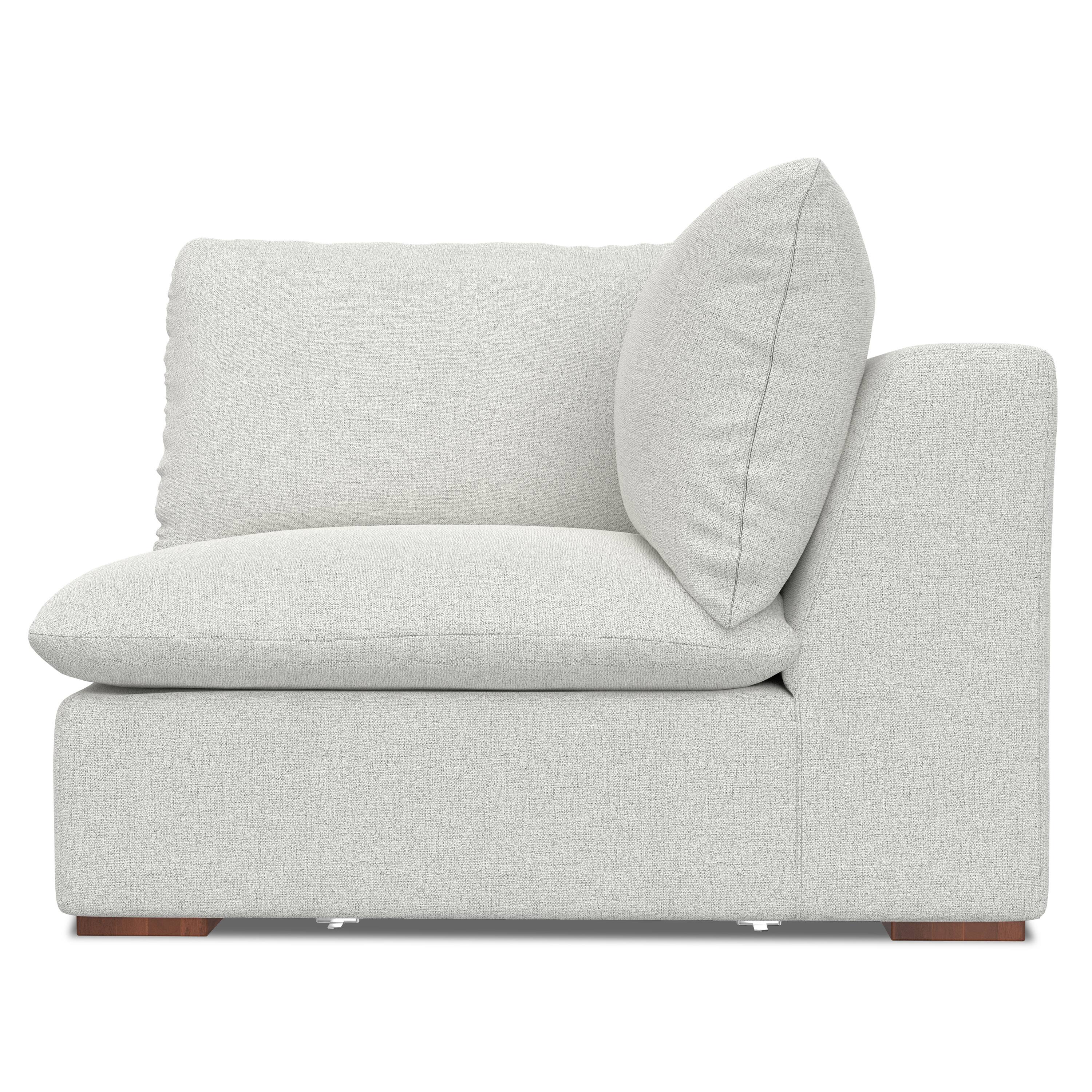Alt View 2. Simpli Home - Jasmine Corner Sofa Module in Performance Fabric - Cloud Grey.
