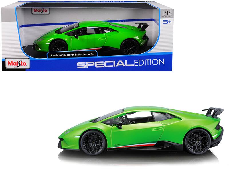 Lamborghini Huracan Performante 1/18 Diecast Model Car by Maisto - Metallic Green