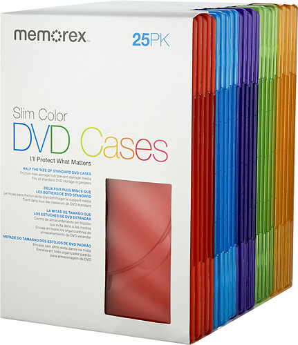 absorption kontanter Mordrin Memorex 25-Pack Color Slim DVD Storage Cases Assorted 32021987 - Best Buy