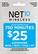 Front Detail. NET10 - $25 Top-Up Prepaid Card.