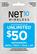 Front. NET10 - $50 Top-Up Prepaid Card - Gray.