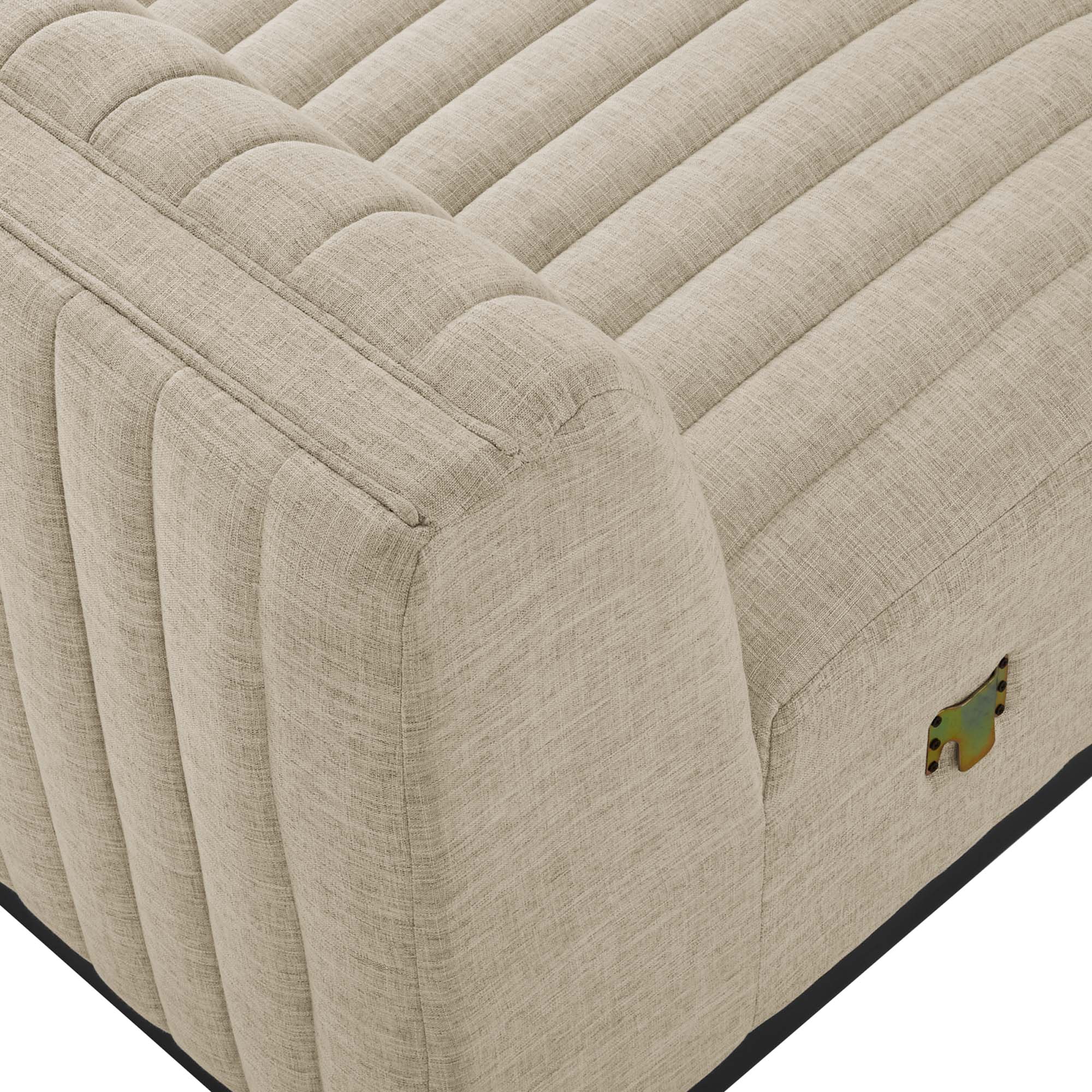 Alt View 5. Modway - Conjure Channel Tufted Upholstered Fabric Armless Chair by Modway - Black Beige.