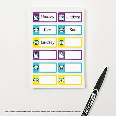 Lindsey Lindsey  
Ken Ken  
Lindsey  

Works best with permanent markers. Avoid using with gel pens, rollerball pens, pencils and fabric markers. PERMANENT LOT