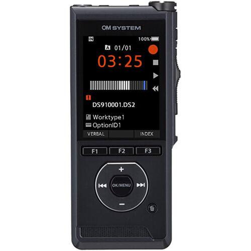 OM SYSTEM  
N 100% A 01/01 03:25  
II DS910001.DS2  
Worktype OptionID1 VERBAL  
INDEX  
F1  
F2  
F3  
+  
OK/MENU DDI  
-