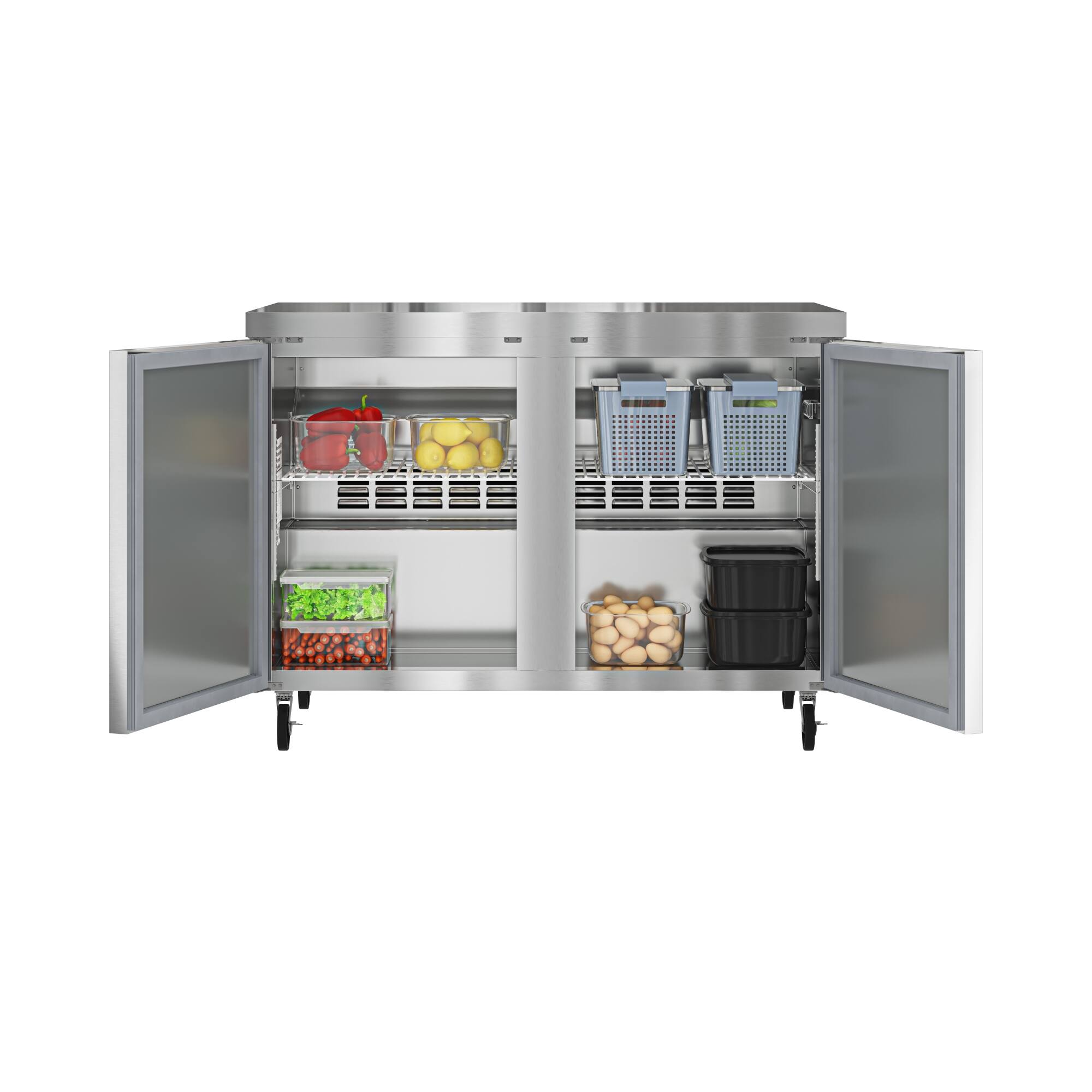 Angle. Koolmore - 48 in. Two Door Commercial Undercounter Refrigerator in Stainless-Steel 11 cu. ft. (KM-UCR-2DSS) - Stainless-Steel.