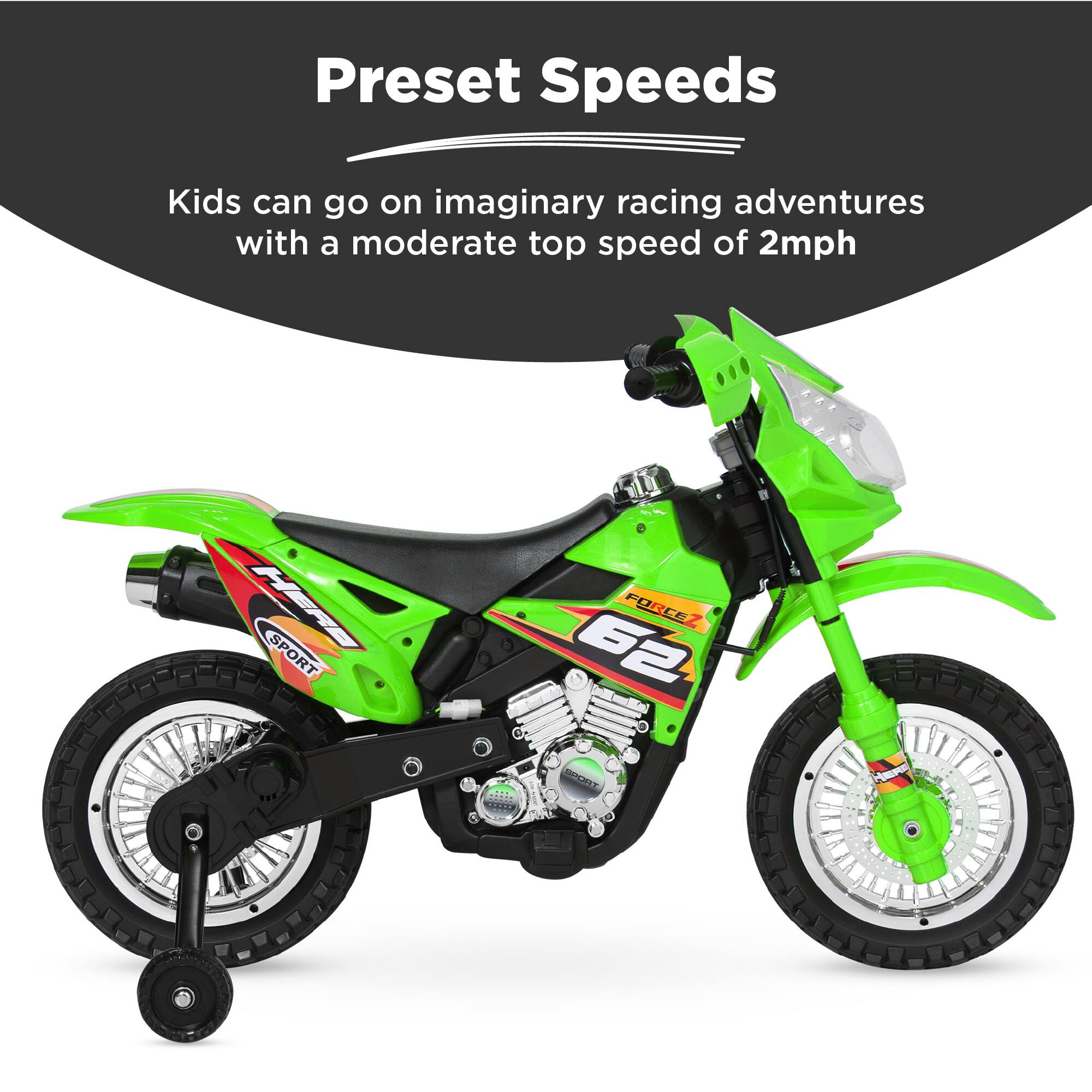 Preset Speeds: Kids can go on imaginary racing adventures with a moderate top speed of 2mph.