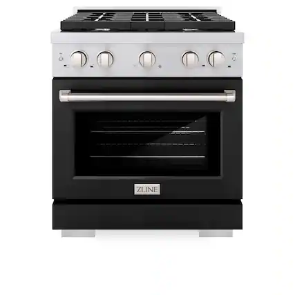 Front. ZLINE - ZLINE 30" Paramount Dual Fuel Range with 4 Burners and Convection Oven (SDR-BLM-30) - White.