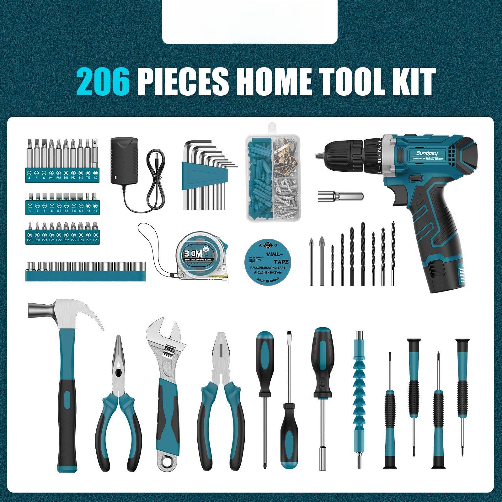 206 PIECES HOME TOOL KIT

Sundpay

3.0M

VIML TAPE

Made in China