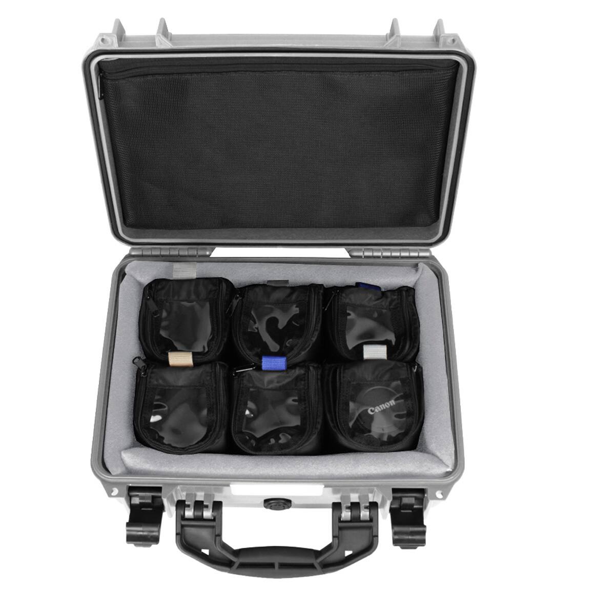 Alt View 2. Porta Brace - Porta Brace PB-24LENS46P Hard Case with 6x 4" Padded Lens Cups for DSLR Camera.