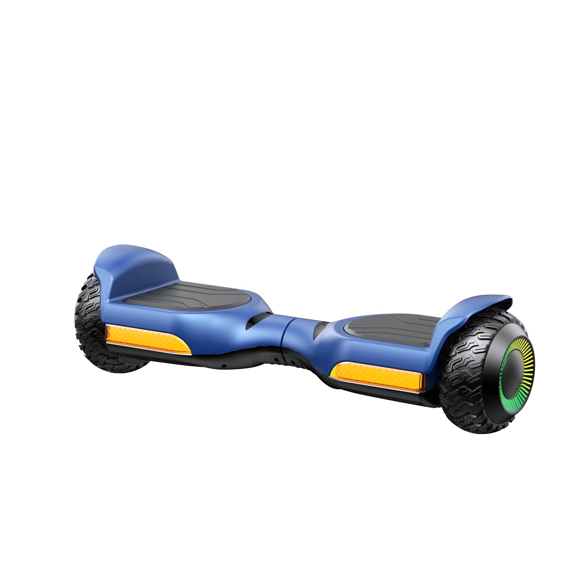 Angle. MIHOVER - Hoverboard with Go-Kart Kit, 6.5" Electric Hoverboard Kart Combo, 500W, 7.75 MPH, Bluetooth Speaker and LED Lights - Blue.