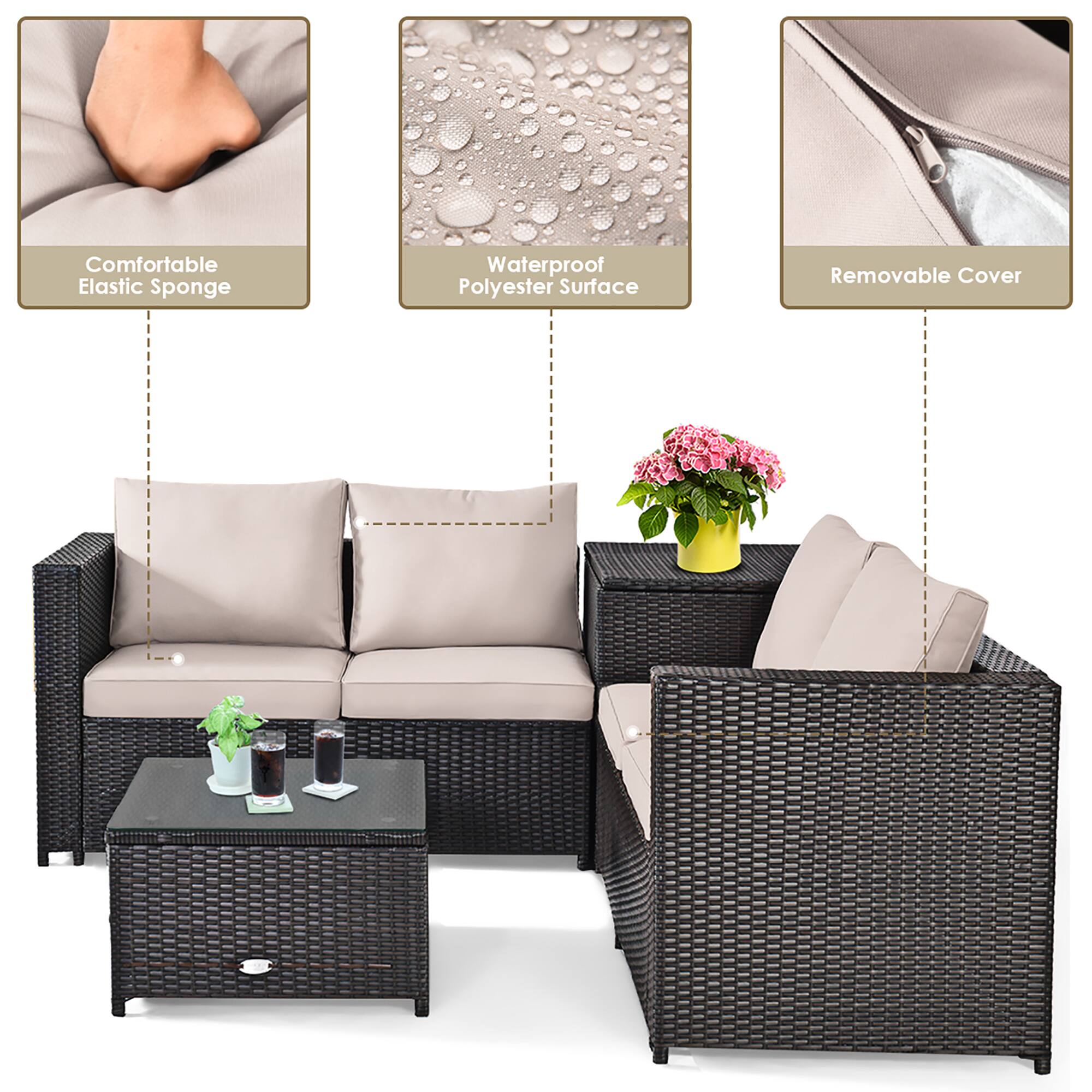 Comfortable Elastic Sponge, Waterproof Polyester Surface, Removable Cover