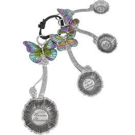Ganz - Colorful Butterflies Zinc Metal 4 Piece Measuring Spoons Set - Silver