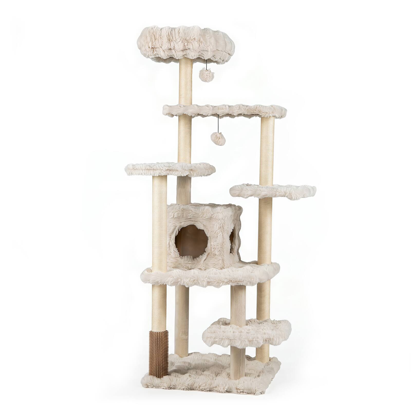 Alt View 9. Costway - Costway 67" Multi-Level Cat Tree with Large Cat Condo Indoor Cat Tower for Kittens - Beige.
