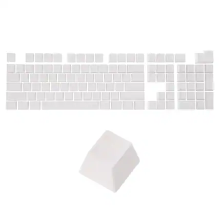 Front. Unique Bargains - 108 Keys Pudding Keycaps Set OEM Profile 60 Percent ABS for Mechanical Keyboard Layout, Double Shot - Cream White.
