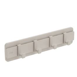 OU - Wall Mounted Hook Rack, Multipurpose Self Adhesive Rack with 4 Sliding Hooks Space-Saving Laundry & Kitchen Organization - Beige
