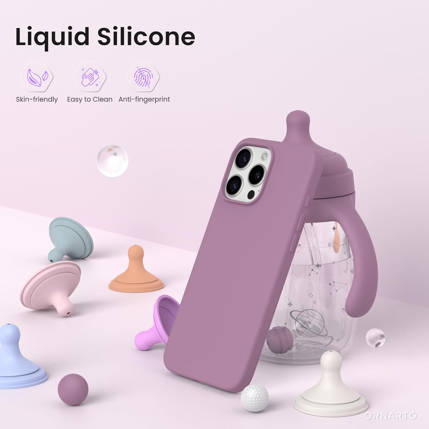 Liquid Silicone Skin-friendly Easy to Clean Anti-fingerprint ORNARTO