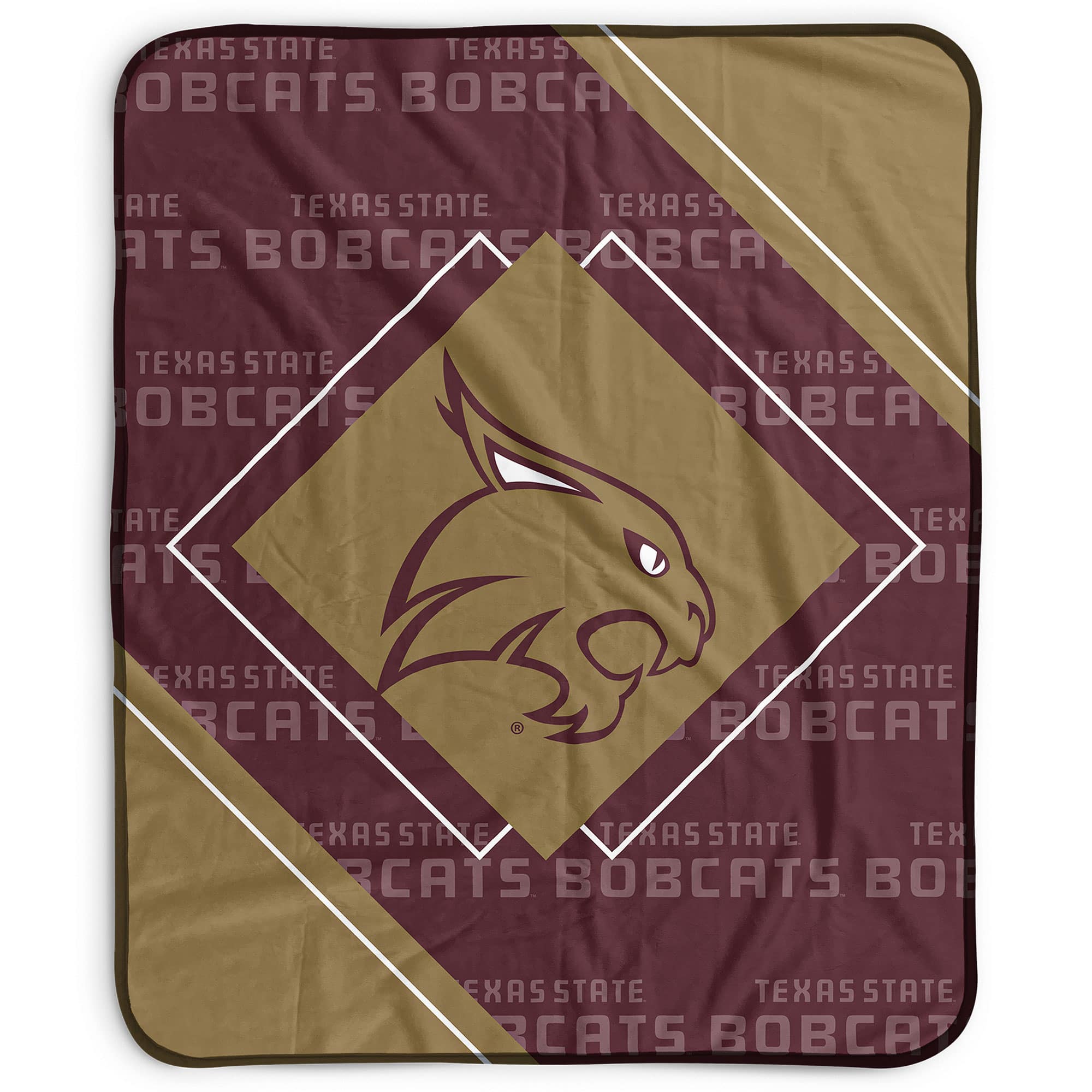 Pegasus - Texas State Bobcats 50" x 60" Diamond Logo Fleece Blanket - Multicolor