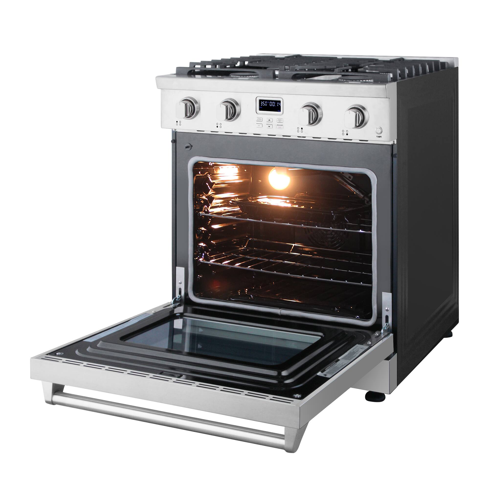 Alt View 5. Stellari - 30 in. Stellari 4-Burners 5.0 cu. Ft. Freestanding Professional Gas Range in Stainless Steel with Convection Oven - Brushed Stainless Steel.