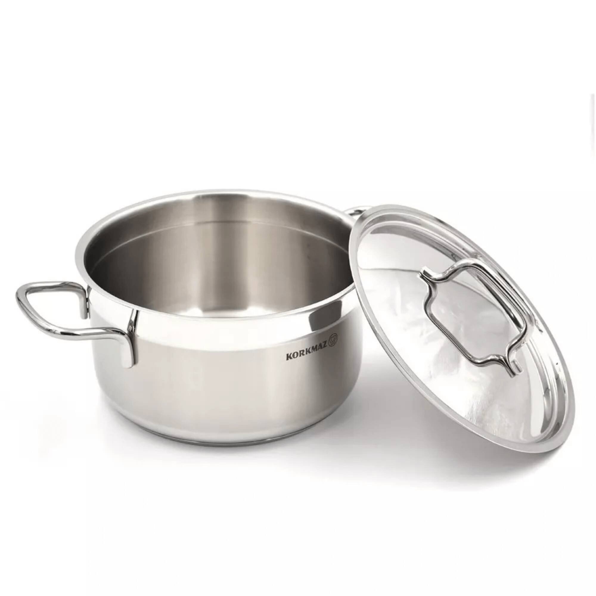 Alt View 1. Korkmaz - 14L Extra-Deep Stainless Steel Casserole Dish - Silver.