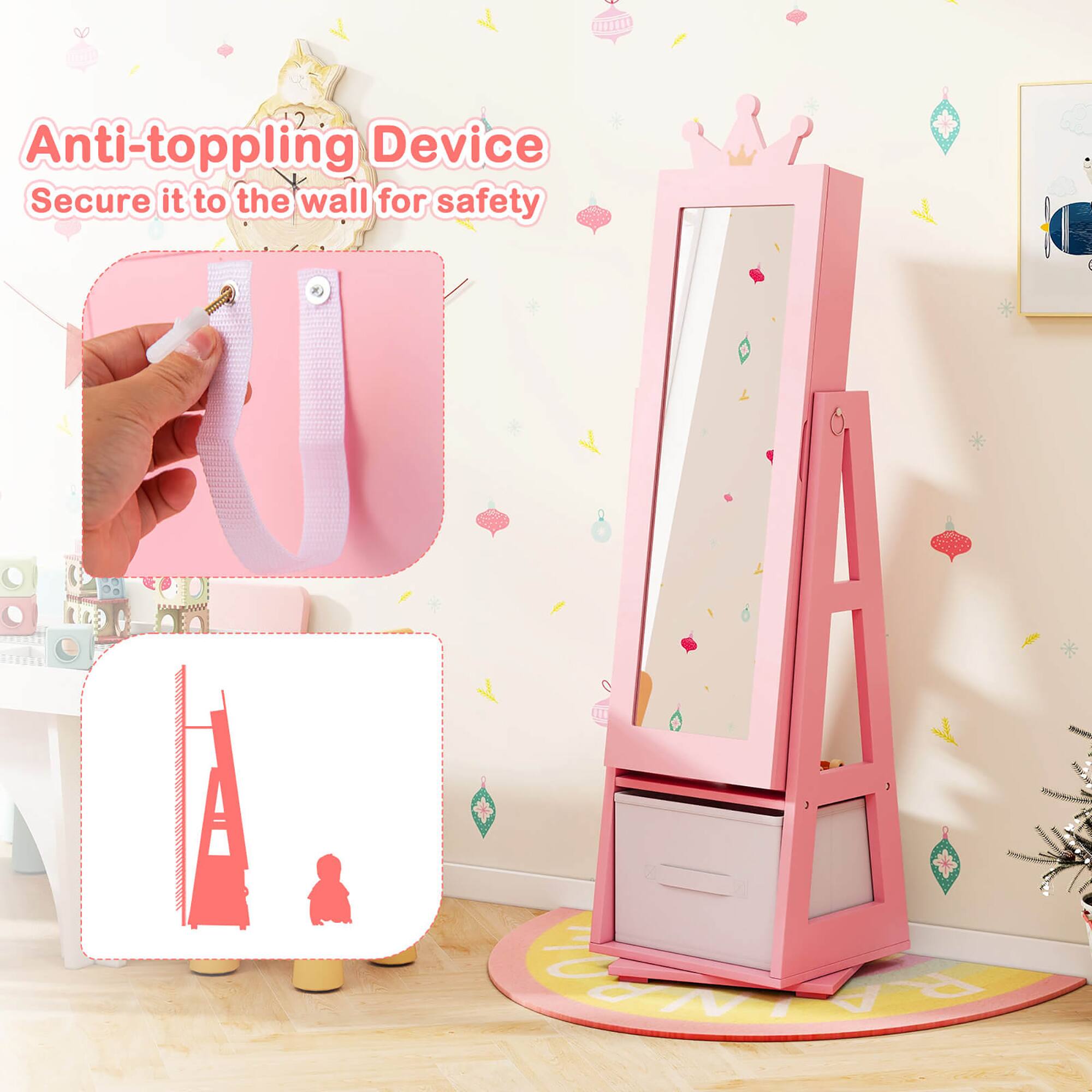 Anti-toppling Device  
Secure it to the wall for safety