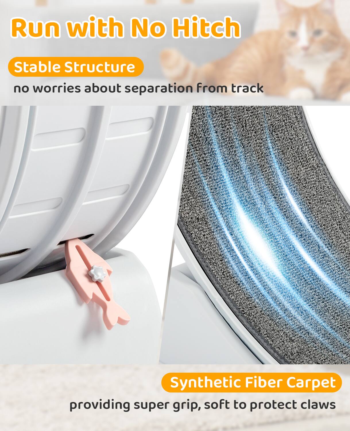 Alt View 3. Winado - 30in Cat Exercise Wheel Large Cat Treadmill Running Wheel for Indoor Cats - Gray.