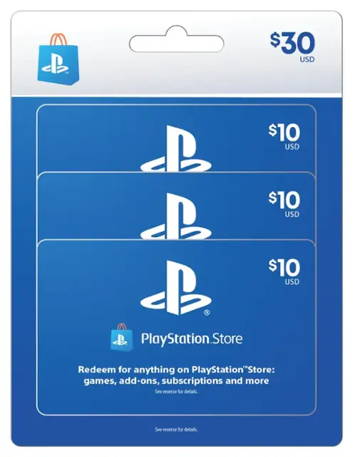 Sony $10 PlayStation Store Cards (3-Pack) SONY PS4 STORE CASH MP
