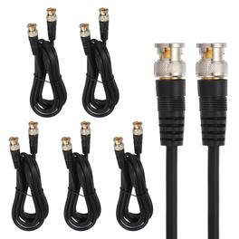 Unique Bargains - BNC Male to BNC Male Coaxial Cable Cord 6-1/2FT 70-Ohm Extension Wire for DVR CCTV Security Camera System Monitor (5pcs) - Black