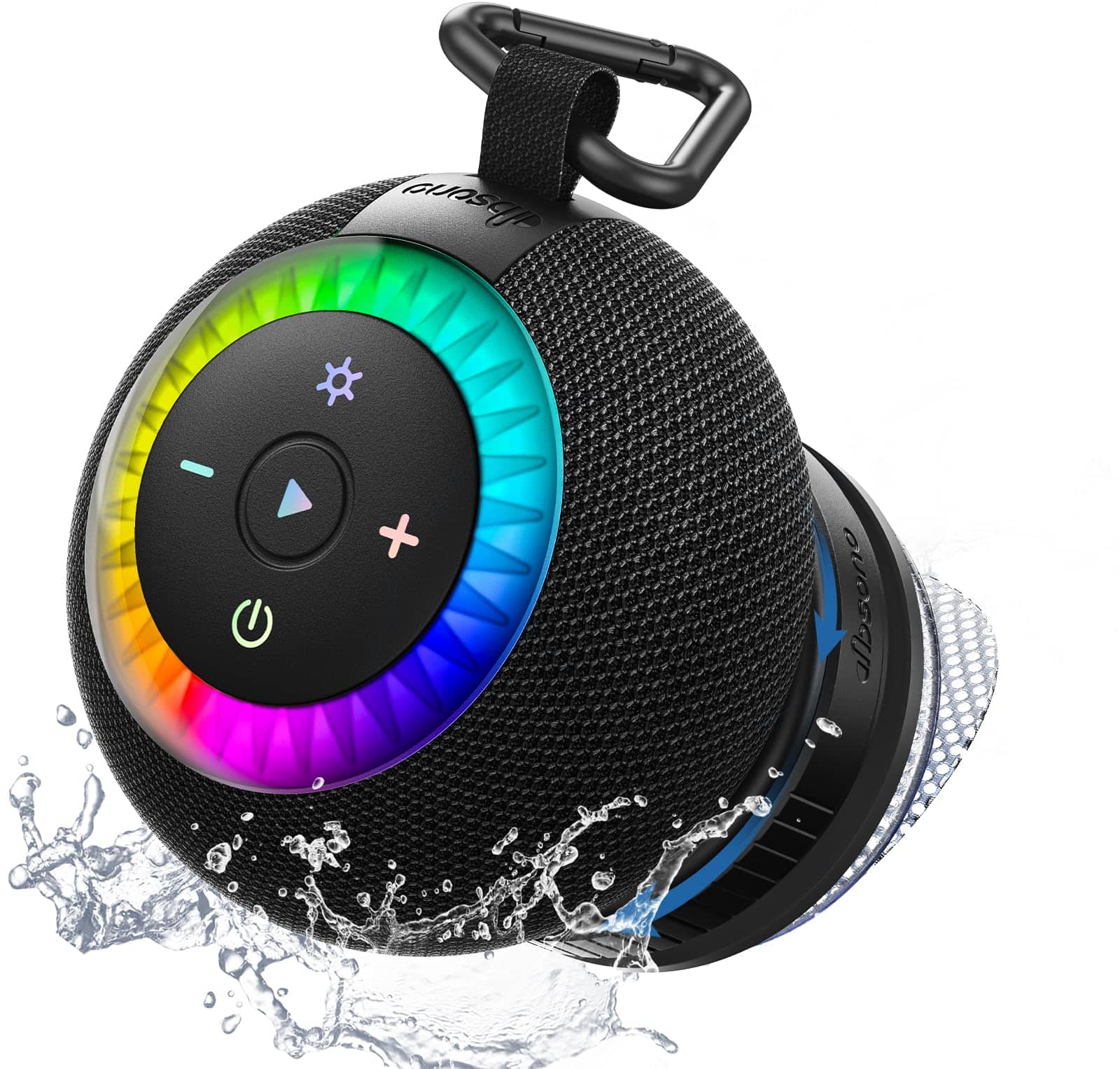Dazzed Corner - Shower Bluetooth Speaker, IPX7 Waterproof 360° Surround Sound - Black