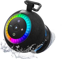 Dazzed Corner - Shower Bluetooth Speaker, IPX7 Waterproof 360° Surround Sound - Black