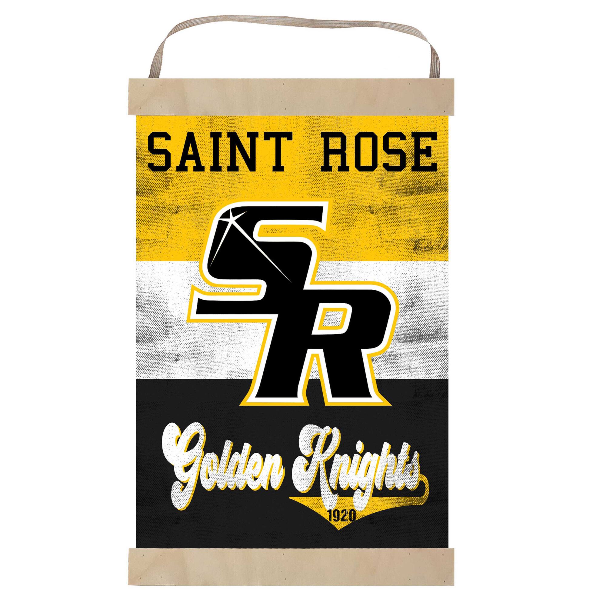 Saint Rose Golden Knights 12'' x 20'' Retro Logo Banner Sign